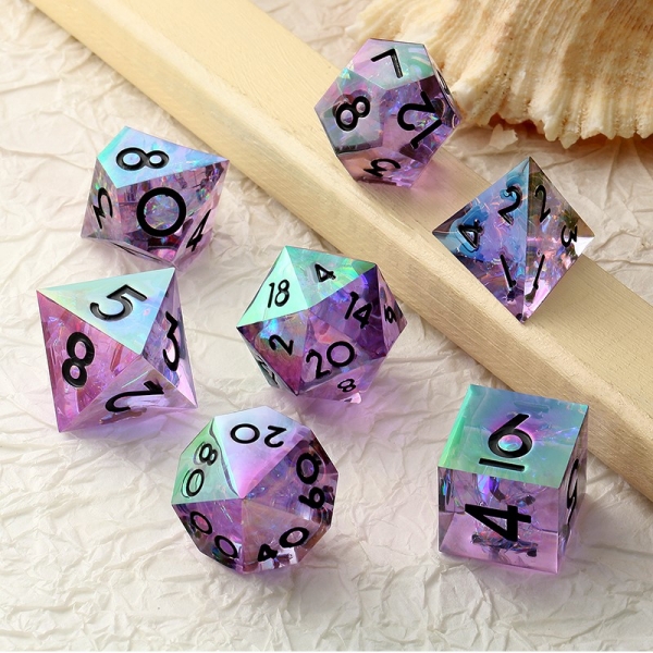Dice Habit Sharp Edge Dice Set (7pcs) (Chromatic) [Midnight]