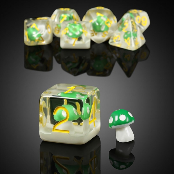 Dice Habit Resin Dice Set (7pcs) [Green Mushroom]