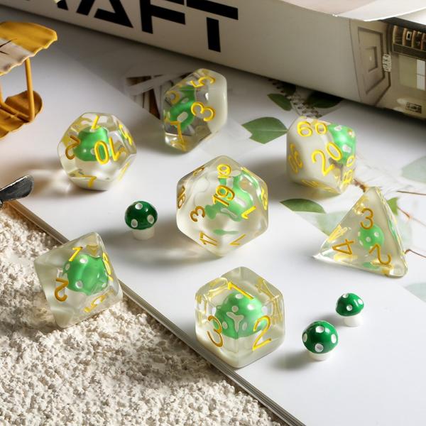 Dice Habit Resin Dice Set (7pcs) [Green Mushroom]