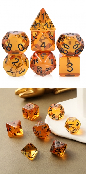 Dice Habit Resin Dice Set (7pcs) Honey