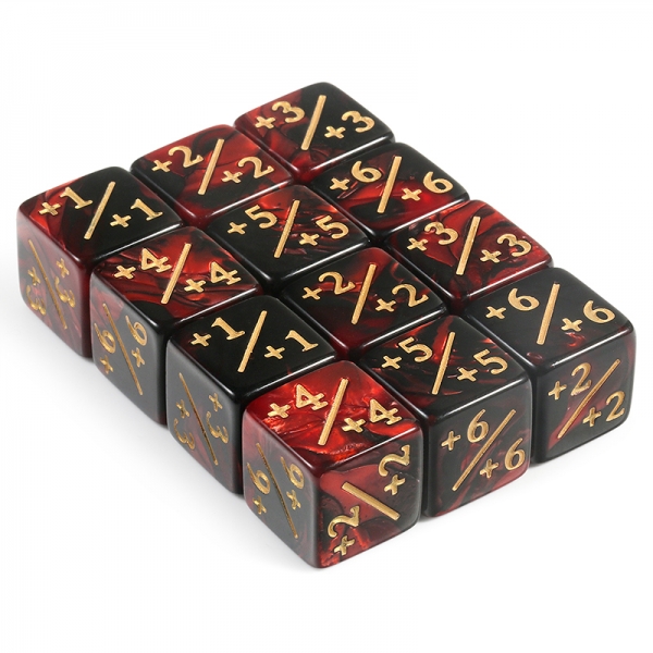Dice Habit Positive/Negative Dice Counters [Red] (12pcs)