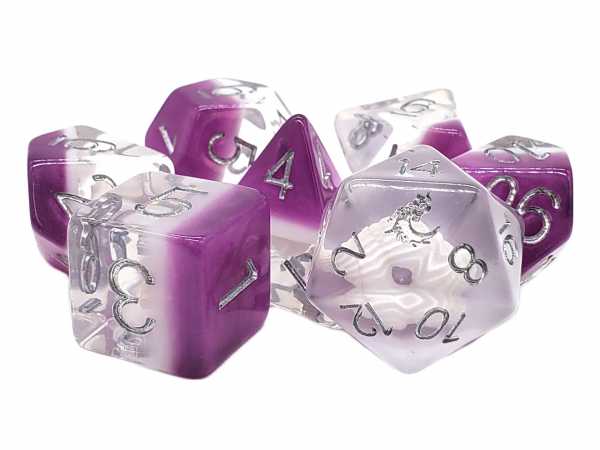 Old School RPG Dice Set: Infused - Beach Party Purple (7)