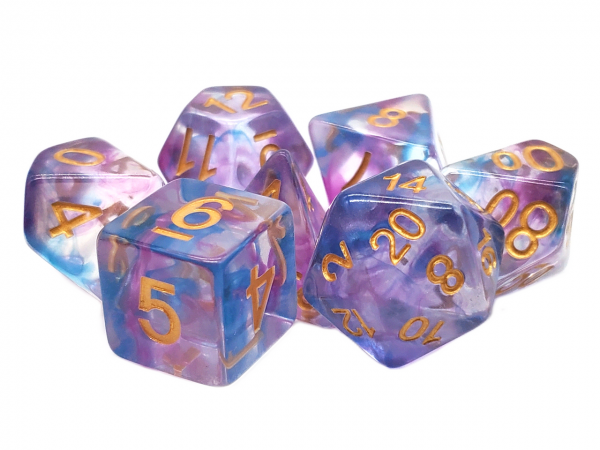Old School RPG Dice Set: Nebula - Purple & Blue (7)