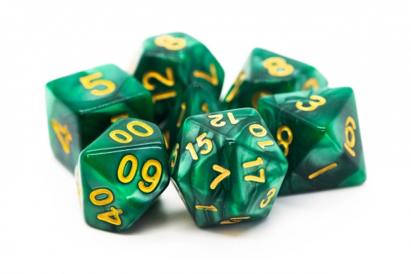 Old School RPG: Pearl Drop - Green w/ Gold (7)