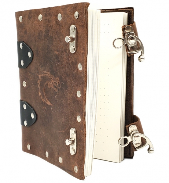 Old School Dice: Adventure Journal 7x5 - Brown Leather
