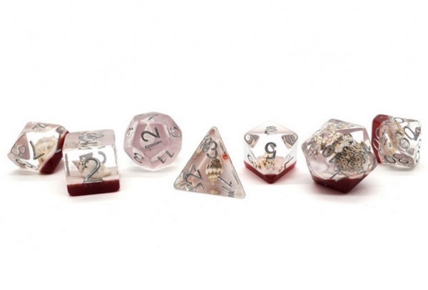 Old School RPG Dice Set: Infused - Beach Party Red (7)