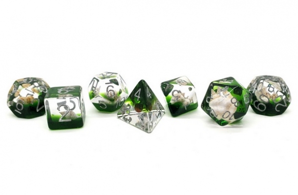 Old School RPG Dice Set: Infused - Beach Party Seaweed Green (7)