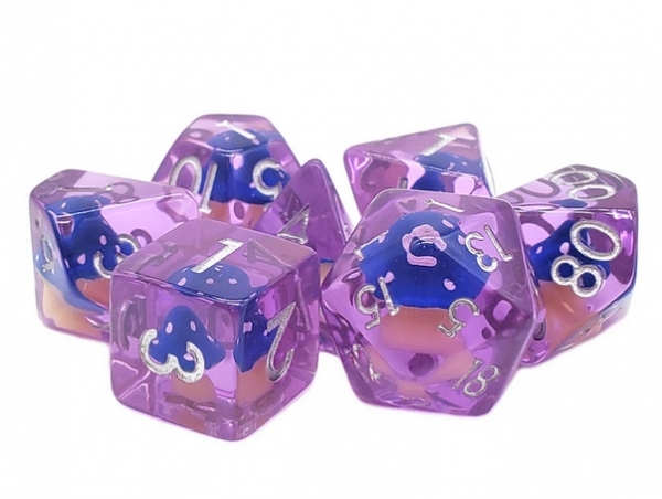 Old School RPG Dice Set: Infused - Mushroom Blue (7)
