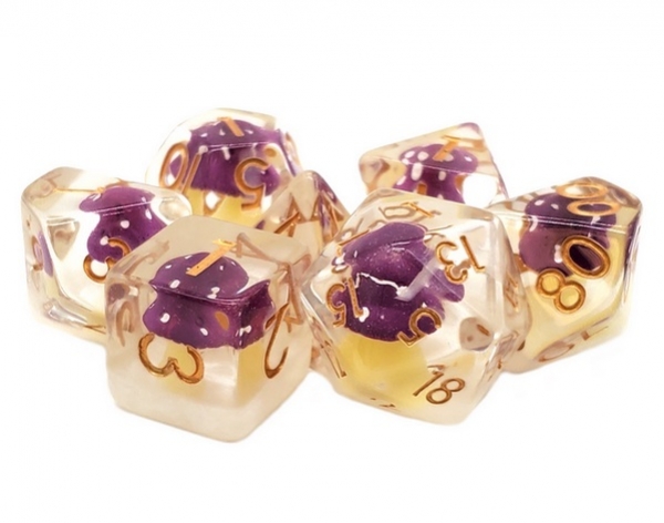 Old School RPG Dice Set: Infused - Mushroom Purple (7)