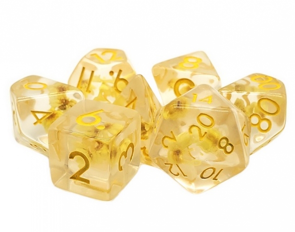 Old School RPG Dice Set: Infused - Yellow Flower (7)