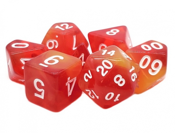 Old School RPG Dice Set: Nebula - Phoenix Rising (7)