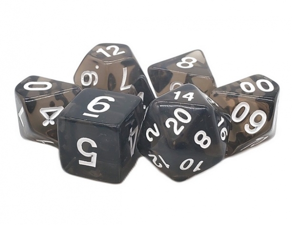 Old School RPG Dice Set: Translucent Black (7)