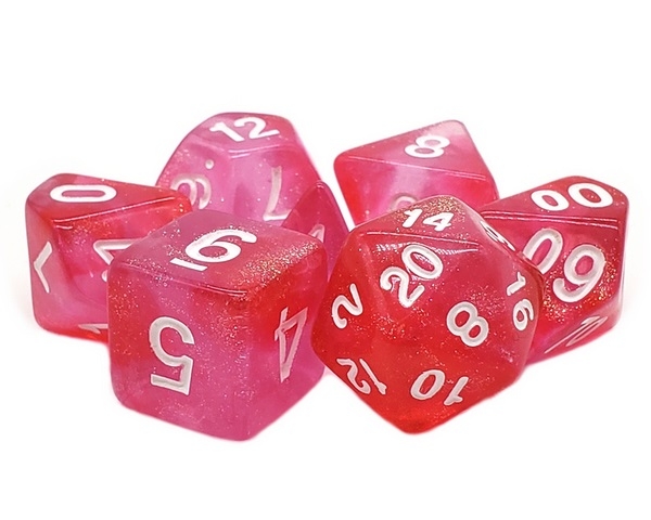 Old School RPG Dice Set: Galaxy - Pink Shimmer (7)