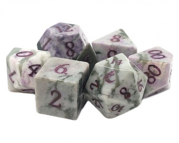 Old School RPG Dice Set: Gemstone - Plum Blossum Stone (7)