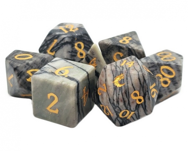 Old School RPG Dice Set: Gemstone - Web Jasper (7)