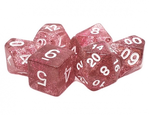 Old School RPG Dice Set: Sparkle - Translucent Mauve (7)