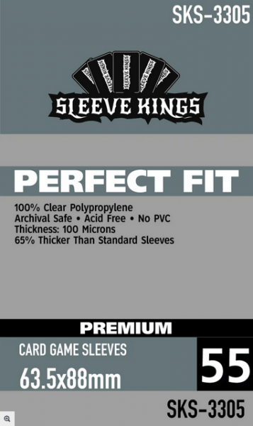 Sleeve Kings: Perfect Fit Premium Card Game Sleeves (63.5x88mm) -55 Pack, 100 Microns