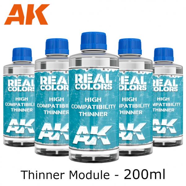 AK-Interactive: EXP MOD Real Colors - Thinner Real Colors 200 Ml. Module (1 ref X 20)