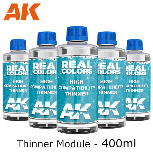 AK-Interactive: EXP MOD Real Colors - Thinner Real Colors 400 Ml. Module (1 ref X 20)