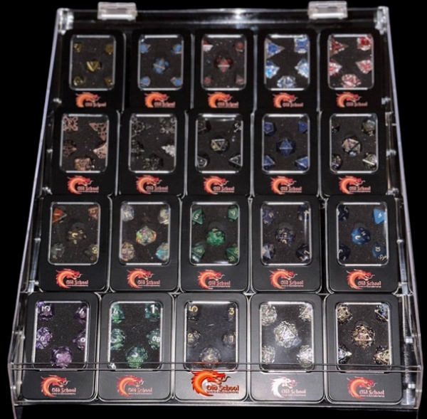 Old School Dice: Premium Dice Bundle w/ Tabletop Tin Display
