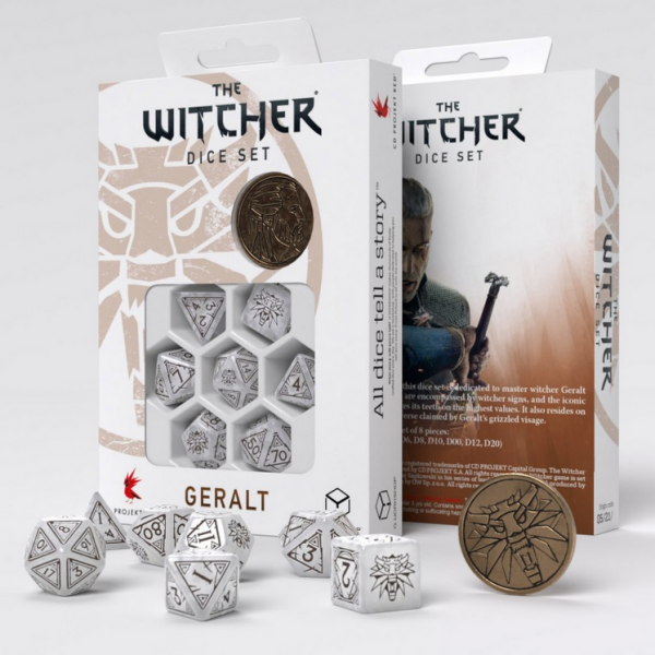 Q-Workshop Witcher Dice Set - Geralt, The White Wolf