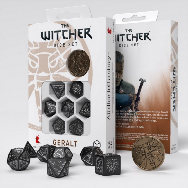 Q-Workshop Witcher Dice Set - Geralt, The Silver Sword