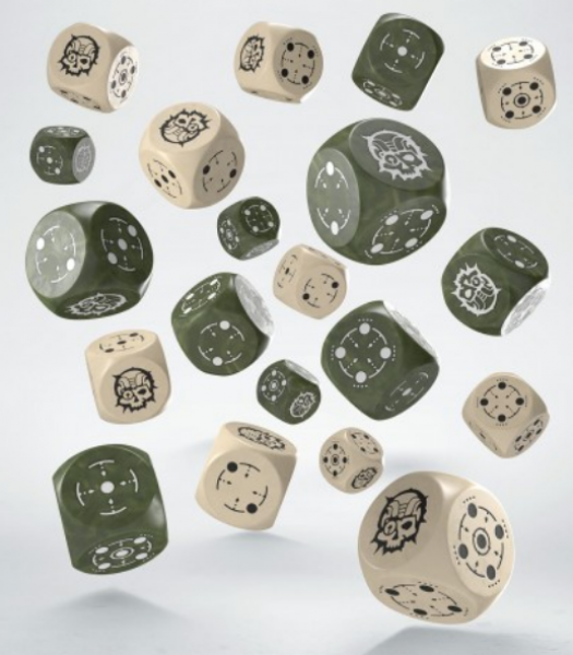 Exotic Dice Sets: Crosshairs Compact D6 - Beige & Olive (20)