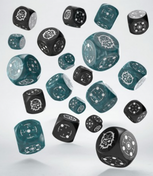 Exotic Dice Sets: Crosshairs Compact D6 - Stormy & Black (20)