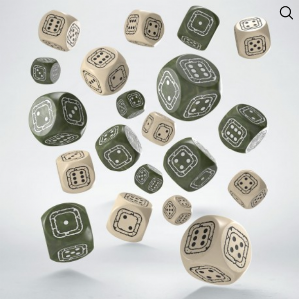 Exotic Dice Sets: Fortress Compact D6 - Beige & Olive (20)