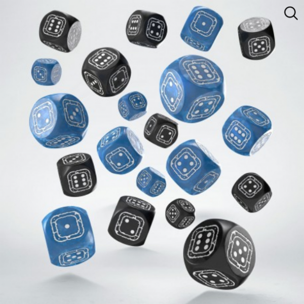 Exotic Dice Sets: Fortress Compact D6 - Black & Blue (20)