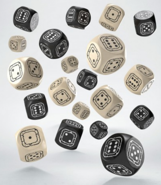 Exotic Dice Sets: Fortress Compact D6 - Black & Beige (20)