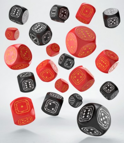 Exotic Dice Sets: Fortress Compact D6 - Black & Red (20)