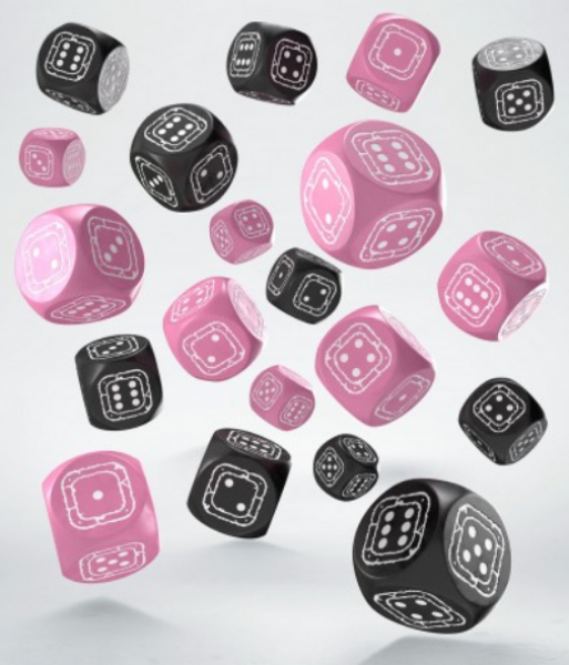 Exotic Dice Sets: Fortress Compact D6 - Black & Pink (20)