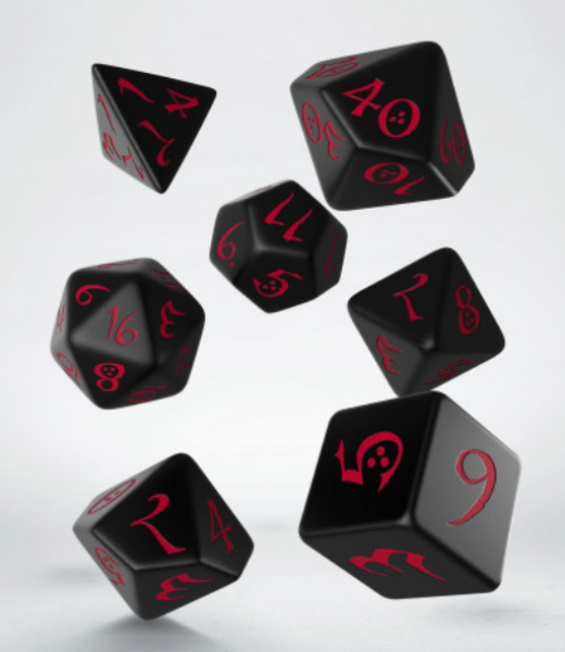 Exotic Dice: Classic RPG Dice Set - Black & Red (7)