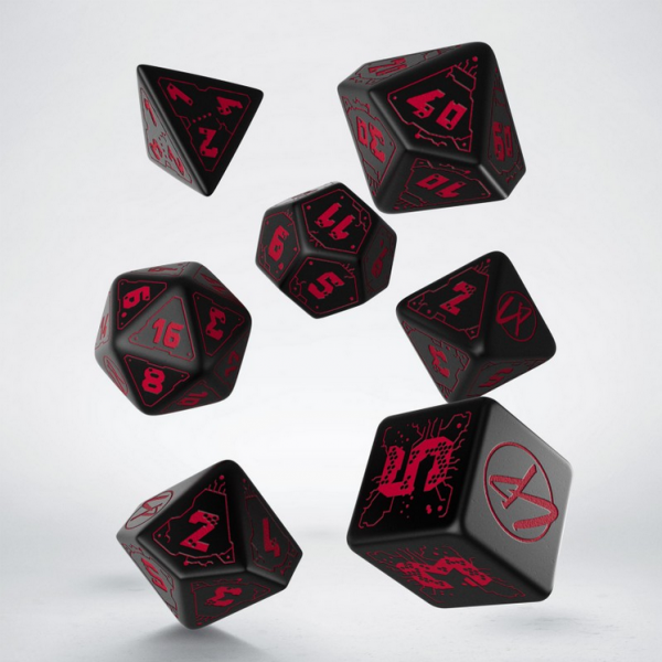 Exotic Dice: Cyberpunk Red - Blood over Chrome Set (7)