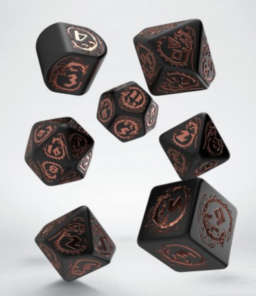 Exotic Dice: Dragons Modern Dice Set - Obsidian (7)