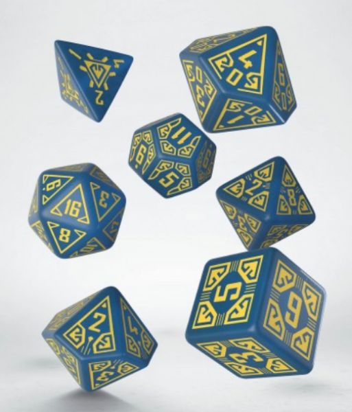 Exotic Dice: Arcade Blue & Yellow Dice Set (7)