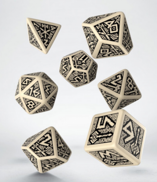Exotic Dice: Dwarven Beige & Black Dice Set (7)