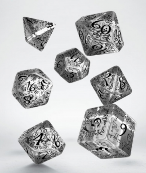 Exotic Dice: Elvish Translucent & Black Dice Set (7)