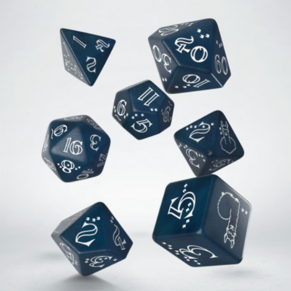Exotic Dice: Shimmering Llama Dice Set - Glittering Dark Blue & White (7)