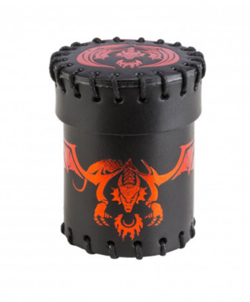 Flying Dragon Black & Red Leather Dice Cup