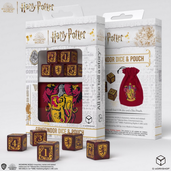 Dice Accessories: Harry Potter Gryffindor Dice & Pouch