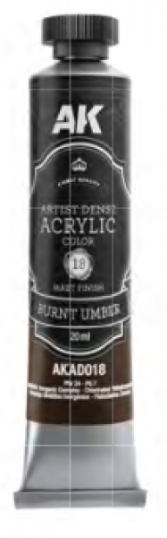 AK Interactive: Artist Dense Acrylic Color - Burnt Umber