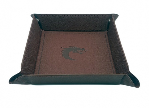 Old School: Dice Rolling Tray: Square- Brown