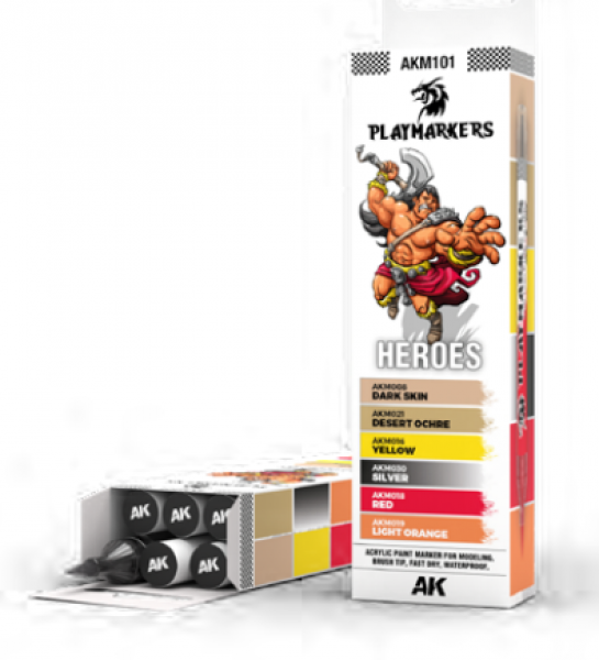 AK-Interactive: Playmarkers -  PLAYMARKERS SET - HEROES (6 Ref.)