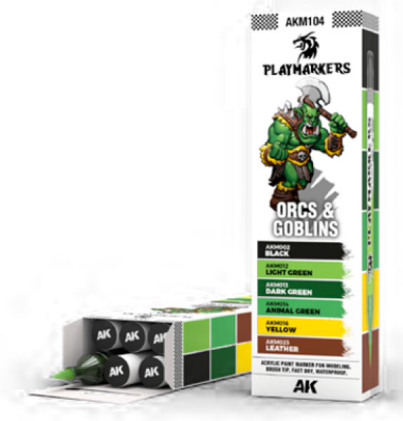 AK-Interactive: Playmarkers -  PLAYMARKERS SET - ORCS & GOBLINS (6 Ref.)
