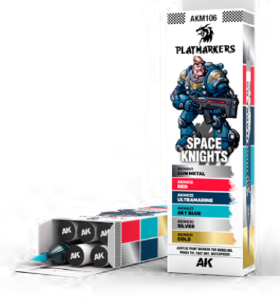 AK-Interactive: Playmarkers -  PLAYMARKERS SET -  SPACE KNIGHT (6 Ref.)