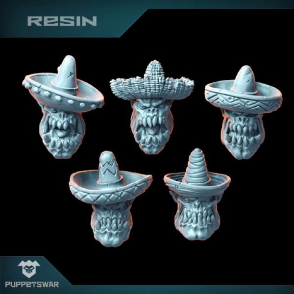 Puppetswar: (Accessory) Orc Amigo Heads (5)