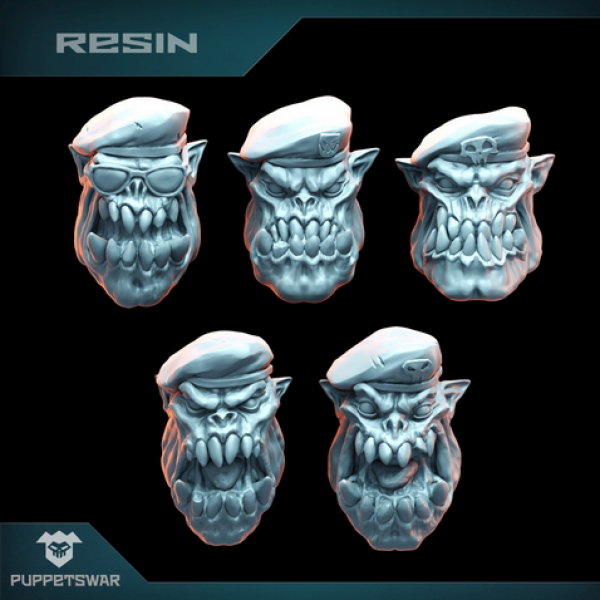 Puppetswar: (Accessory) Orc Commando Heads (5)