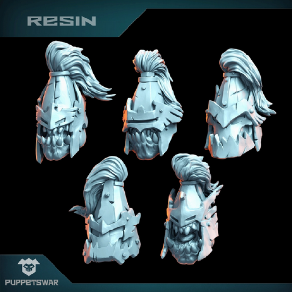 Puppetswar: (Accessory) Orc Guardian Heads (5)